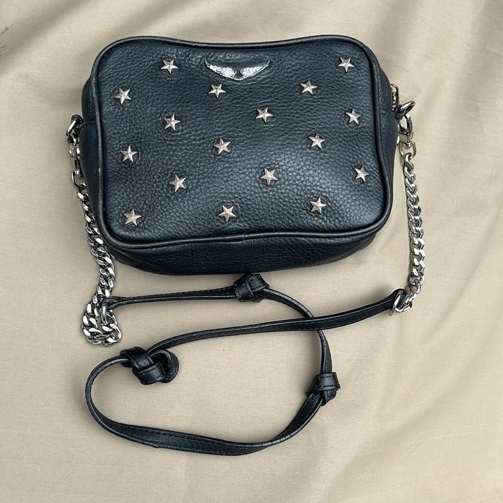 Zadig & Voltaire black & silver stars cross-body bag - Picture 3 of 9